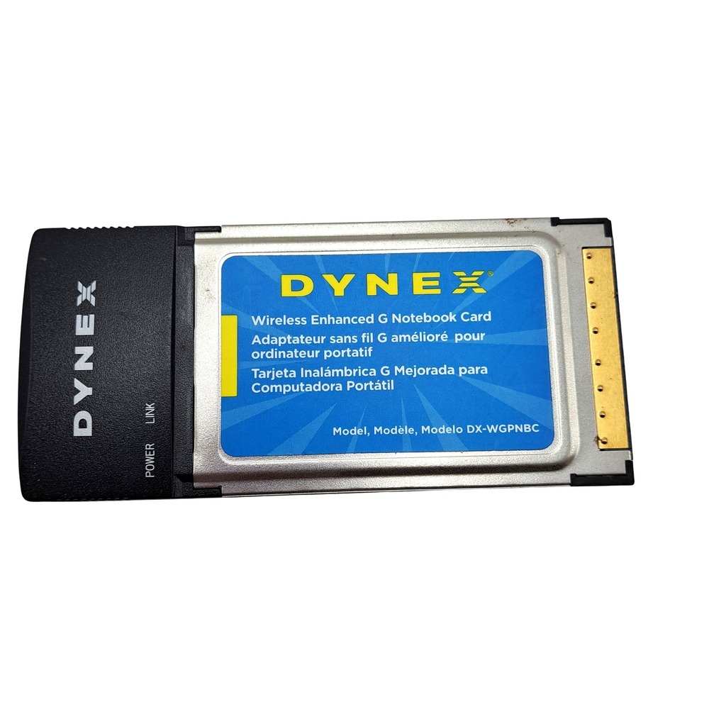 Dynex Wireless Enhanced G Notebook Card Laptop‎ PCMCIA DX-WGPNBC Silver Black